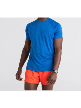 SAXX Aerator All Day Short Sleeve T-Shirt Peak Blue Heather Mens size large